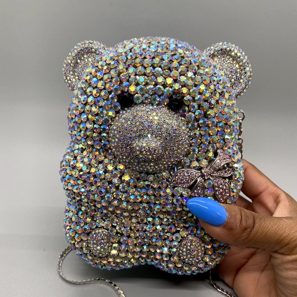 Crystal teddybear purse